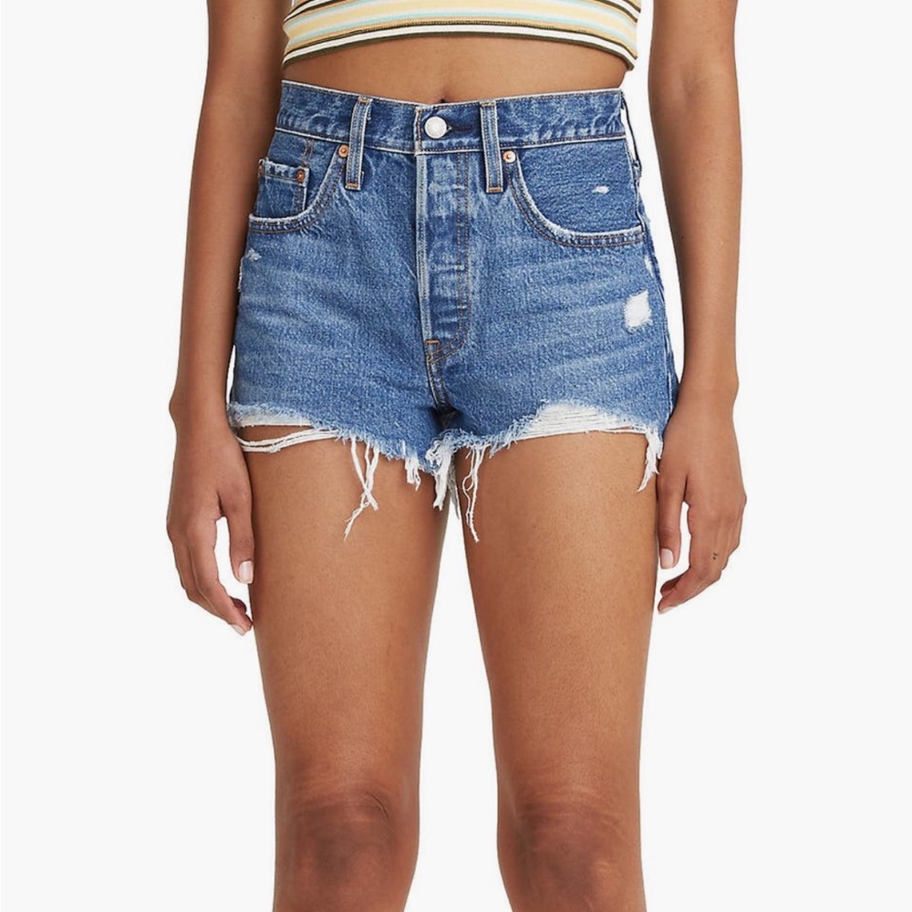 Levi's 501 Original Distressed Cutoff Denim Shorts